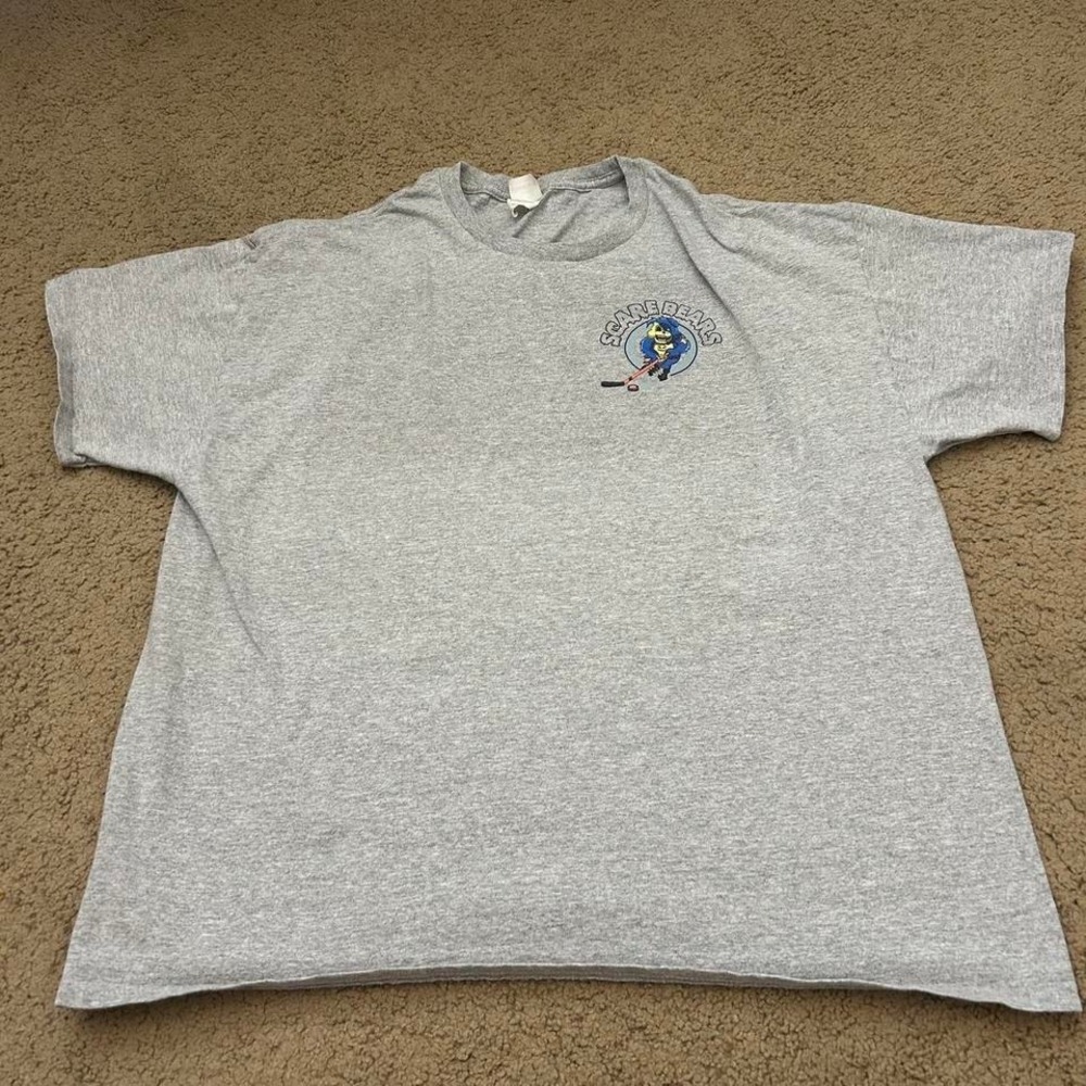 Grey Hanes vintage 90s Scare Bears hockey t-shirt Size XL